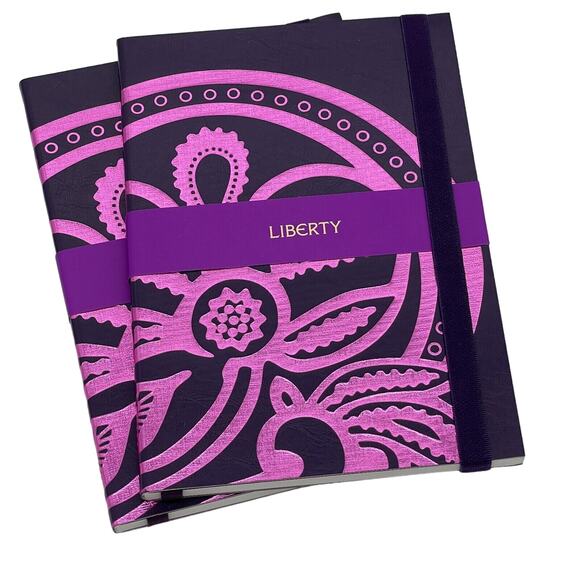 Notebooks Journals A5 Tanjore Lotus Liberty Lay Flat 152 Ruled Lined Pages (2) - Picture 1 of 7